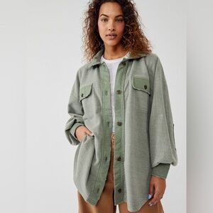 Free People Ruby Button Down Oversized Jacket Small B2490